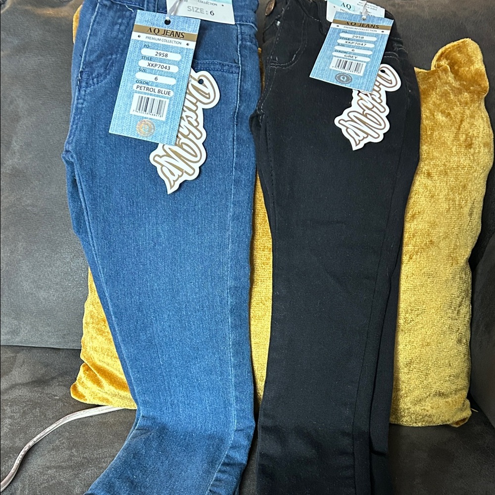 AQ/AQ Kids Blue and Black Jeggings